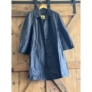 Waterproof Blue Trench Coat Rain Coat Mens Sz XL Mafbo Watro 100% Cotton
